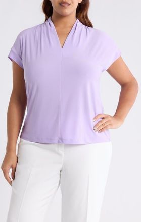 Kasper Cap Sleeve Shirt in Lavender Mist at Nordstrom, Size 2 X