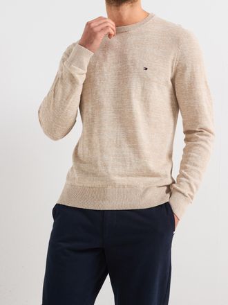 Tommy Hilfiger Natuurlijke Katoen Linnen Ronde Hals