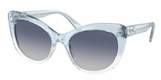 Swarovski Womens Cat Eye With Crystal Embellishment Sunglasses In 10474L - Blue/ Gradient Blue