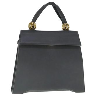 Ferragamo Vintage Leather Gray Leather Handbag (Pre-Owned)