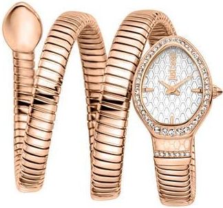 Just Cavalli Snake Wraparound Bracelet Watch, 20mm x 34.5mm in Rose Gold at Nordstrom Rack