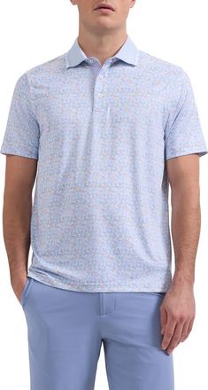 Bugatchi Three-Button Performance Polo in Periwinkle at Nordstrom, Size Xxx-Large