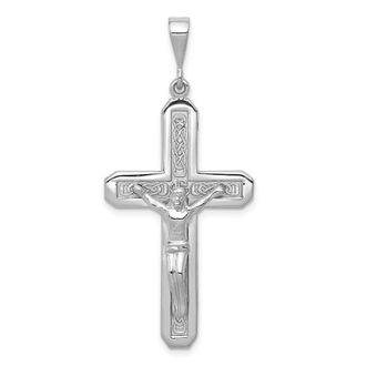 Diamond2Deal 14k White Gold Crucifix Pendant