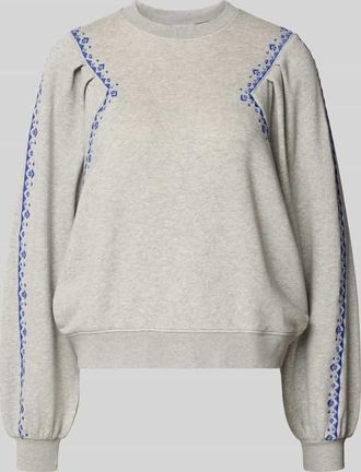 BA&SH Sweatshirt mit Stitchings Modell MESTA in Hellgrau, Gr&ouml;&szlig;e M