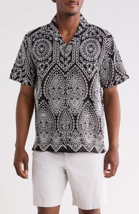 Raga Man Aarush Cotton Camp Shirt in Black at Nordstrom Rack, Size X-Large