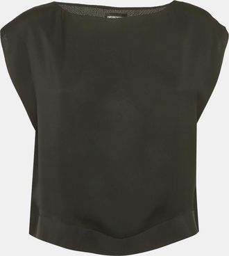 Emporio Armani Black Silk Cropped Top