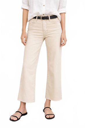 Fidelity Katie Wide Leg Crop Jean In Tan