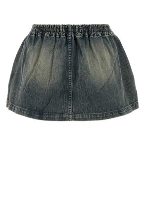Balenciaga Womens Denim Mini Skirt Light Blue T Cotton Gonne