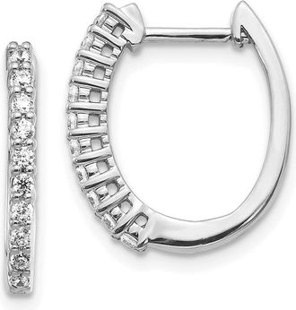 Diamond2Deal 14k Gold 1/3 Ct Lab Grown Diamond Hinged Hoop Earrings