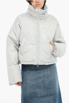 Diesel Solid-Color Puffer Jacket W-HIMSY with Zip Closure size 38