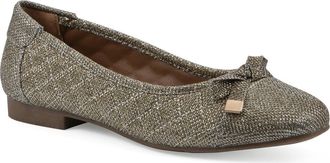 White Mountain Bocah Cap Toe Ballet Flat in Gold Glitter Fabric at Nordstrom Rack, Size 7.5