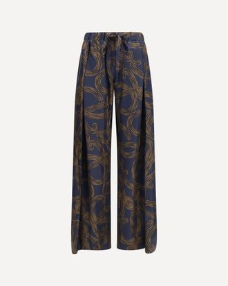 Loewe Lightweight printed silk twill Pants Female M