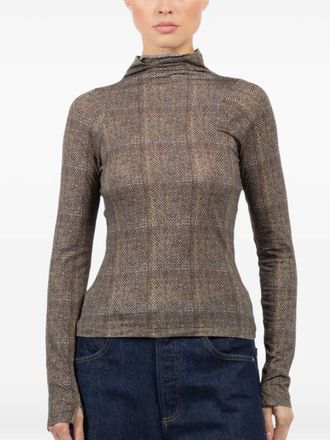 Rag & Bone high-neck checked top - Bruin