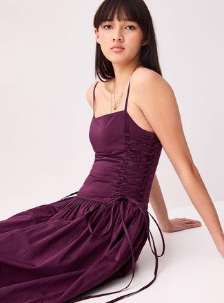 Damson Madder Womens Criss-cross ties maxi dress
