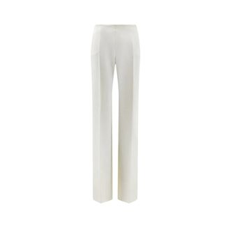 Max Mara Dames, Broeken, Wit, Maat: S Wol