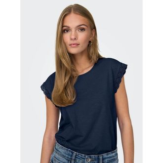 Jacqueline de Yong T-shirt met ronde hals, mouwen in kant