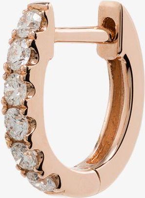 Roxanne First 14K Rose Gold Small Chubby Diamond Huggie Earring - Womens - Diamond/14kt Rose Gold
