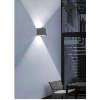 Trade Shop Trade Shop Traesio - Trade Shop - Applique Da Parete 22watt Grigio Per Esterno Doppia Emissione Luminosa Ip65 Es66