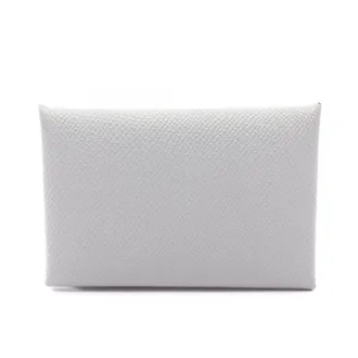 Herm&egrave;s Blue Leather Epsom Leather Coin Purse/Coin Case (Pre-Owned)