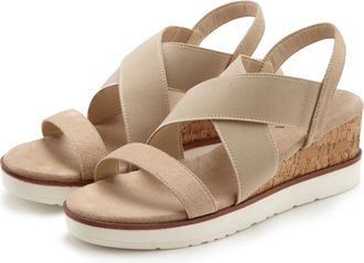 Lascana Sommerschuh offene Schuhspitze, elastische Riemen, Textil-Obermaterial