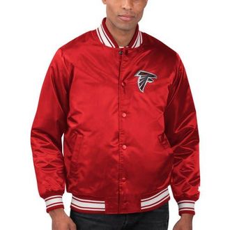 Starter Mens Starter Red Atlanta Falcons Locker Room Satin Varsity Full-Snap Jacket at Nordstrom, Size X-Large