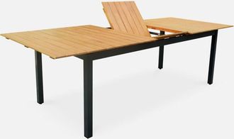 Sweeek Mesa de jard&iacute;n extensible de madera, 8 a 10 plazas