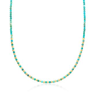 Canaria Canaria 3-3.5mm Turquoise and 10kt Yellow Gold Bead Necklace