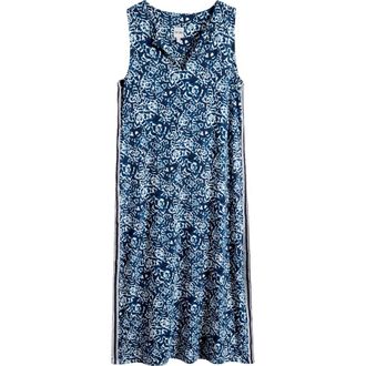 Nic+Zoe Cora Shibori Lilies Midi Dress in Indigo Multi at Nordstrom, Size Xx-Large