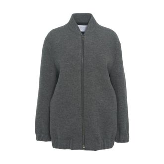 Harris Wharf London Bomber Jackets, female, Gray, Size: L Oversized Bomber Jacket Grigio Aw25