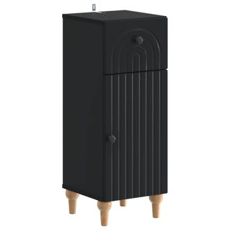 vidaXL Armario De Almacenamiento Para Ba&ntilde;o Alkmaar Negro Vidaxl