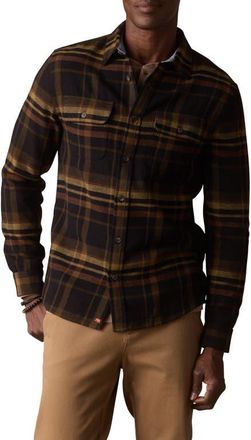 The Normal Brand Mountain Regular Fit Flannel Button-Up Shirt in Black Plaid at Nordstrom, Size Medium