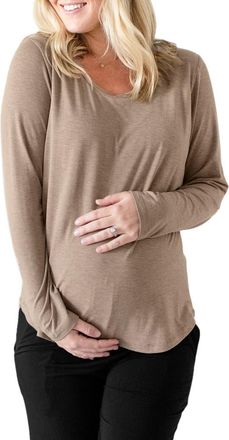 Kindred Bravely Maternity & Nursing Long Sleeve T-shirt in Wheat at Nordstrom, Size X-Large