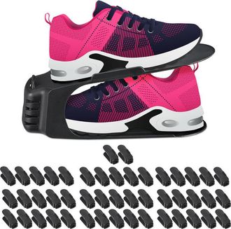 Relaxdays Relaxdays - Set of 48 Stacking Shoe Slots, Size 39/40, Non-Slip Shoe Rack, Womens Shoes, WxD: 9.5x24cm, Black