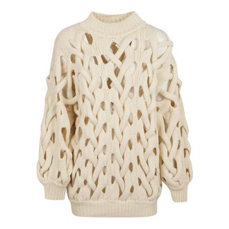 Isabel Marant Ella Round-neck Knit - female - Isabel Marant - Round-neck Knitwear - Beige - S - Knitwear