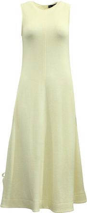 Proenza Schouler Sleeveless Ribbon Detail Dress in Cream Wool