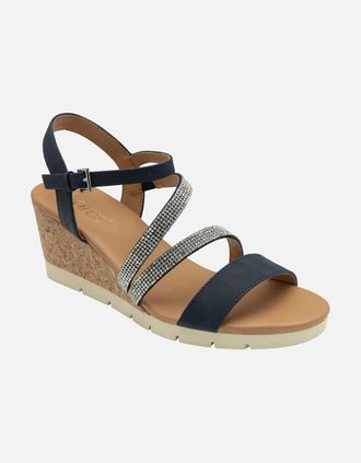 Lotus Womens Goldie Womens Wedge Sandals - Navy - Size: 4