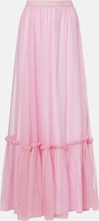 Gucci Gonna lunga in chiffon di seta GG