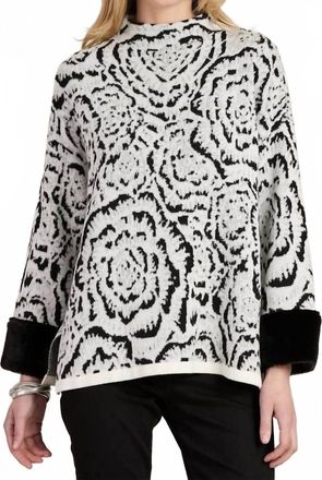Tyler B&ouml;e Frady Funnel Abstract Cape Sweater In Black And White
