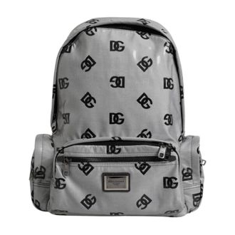 Dolce & Gabbana Zaino con placca logo DG - - Bags - Uomo - Grigio - ONE SIZE