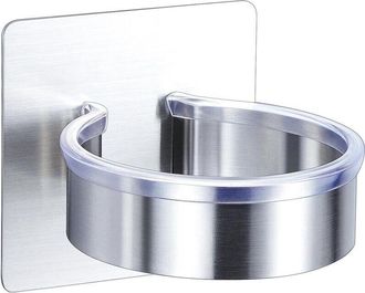 OEM Soporte De Pared Para Secador De Pelo Sin Necesidad De Taladrar, Organizador De Accesorios Para El Cabello, Soporte Redondo Plateado Para Secador De P