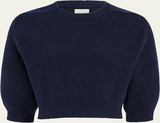 Khaite Lorelai Cropped Wool-Cashmere Sweater