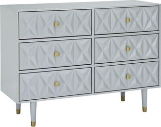 Linon Geo 6-Drawer Texture Dresser
