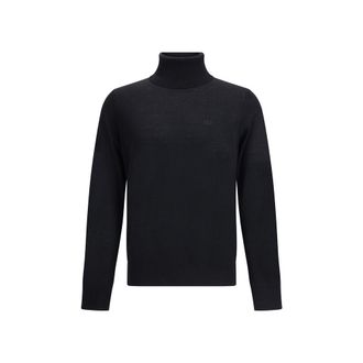 Dsquared2 Black Fleece Wool Mens Turtleneck