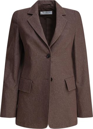 Max Mara Womens Denim-effect Cotton Blazer - Brown - Size EU 40 (Womens)
