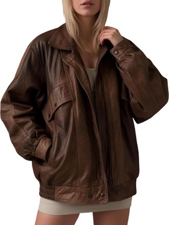 Generic Womens Oversized Lambskin Leather Jacket Genuine Soft Real Leather Coat with Premium Quilted Lining Handmade Luxury Outerwear (UK, Alpha, XL, Regular,