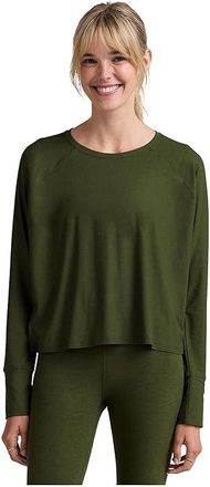 Beyond Yoga Featherweight Daydreamer Pullover Womens Clothing Army Green Heather : 2XL, Spandex/Polyester