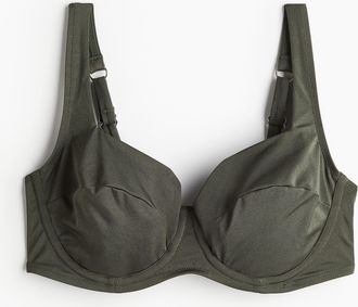 H&M H & M - Unwattiertes Bikinitop - Dunkles Khakigr&uuml;n