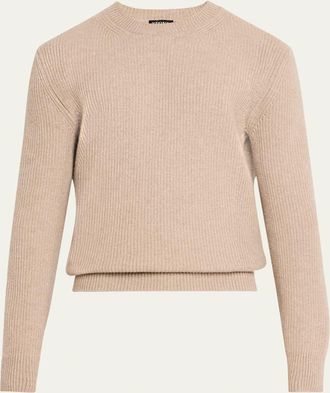 Ermenegildo Zegna Mens Oasi Cashmere Ribbed Crewneck Sweater