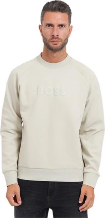 HUGO BOSS Crewneck Sweatshirt - Heren - Sweatshirts - Beige - XL - Hoodies & sweatvesten
