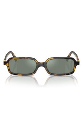 Miu Miu 51mm Rectangular Sunglasses in Honey Havana /Green at Nordstrom